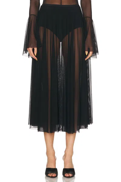 Norma Kamali Flared Midcalf Skirt With Panty
