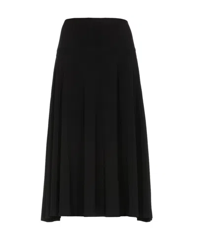 Norma Kamali Flared Midi Skirt In Black
