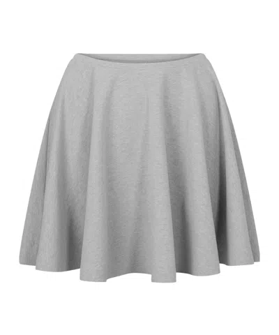 Norma Kamali Flared Mini Skirt In Gray