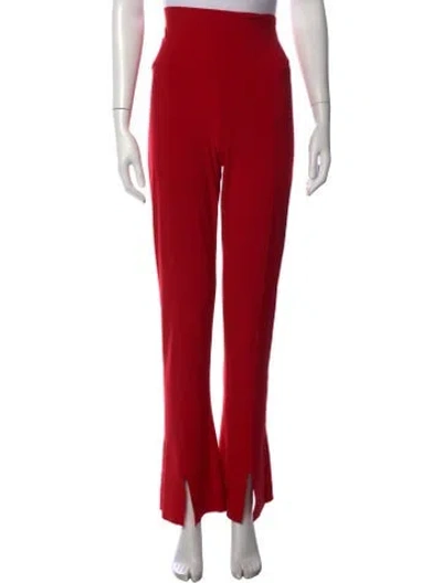 Pre-owned Norma Kamali Flared Pants In Red