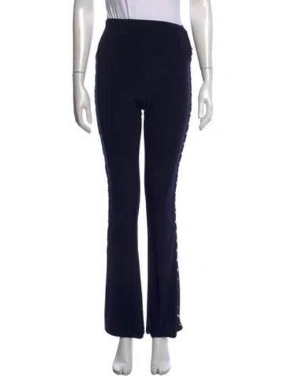 Pre-owned Norma Kamali Flared Pants In Blue