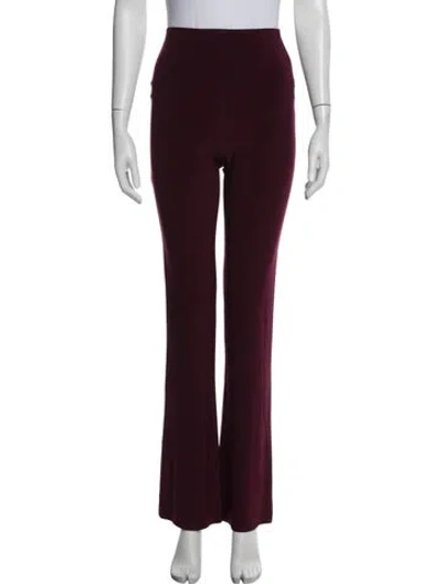 Pre-owned Norma Kamali Flared Pants In Burgundy