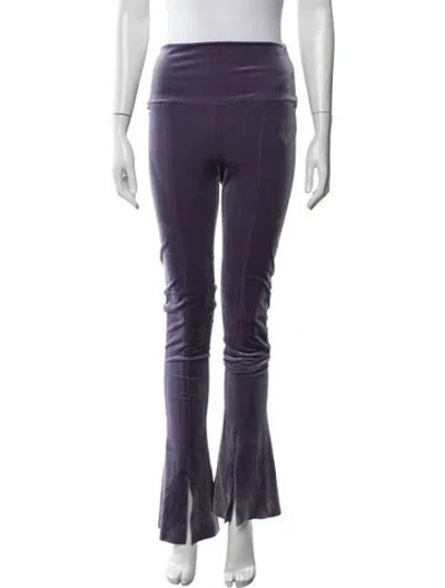 Pre-owned Norma Kamali Flared Pants In Purple