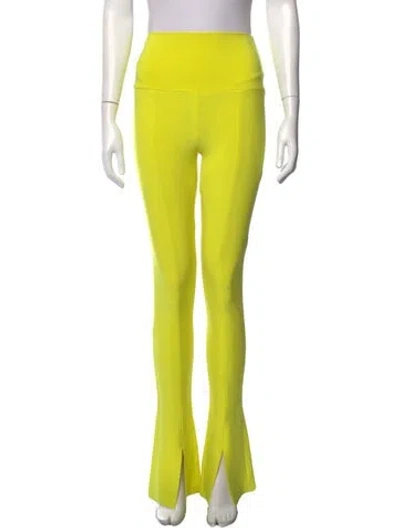 Pre-owned Norma Kamali Flared Pants In Yellow