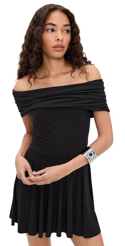 Norma Kamali Flared Pickleball Dress Black