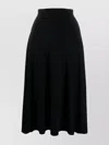 Norma Kamali Flared Pleated High-waisted Midi Skirt In Black