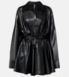 Norma Kamali Flared Sheer Minidress In Black