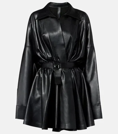 Norma Kamali Flared Sheer Minidress In Black