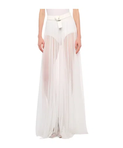 Norma Kamali Flared Skirt To Floor With Panty In White