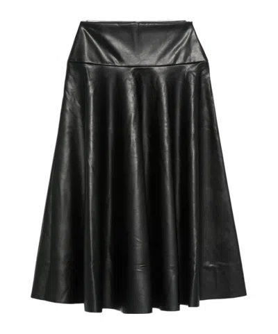 Norma Kamali Flared Skirt To Midcalf In Black
