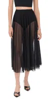 Norma Kamali Flared Skirt To Midcalf With Panty Black In Black