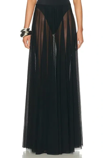 Norma Kamali Flared To Floor Skirt In Black