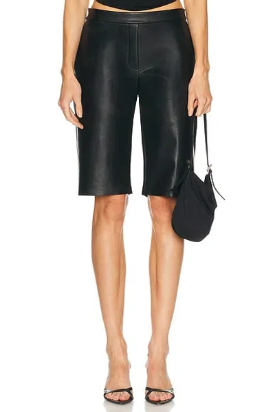 Norma Kamali Flat Front Bermuda Short In Black