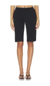 Norma Kamali Flat Front Bermuda Short In Black
