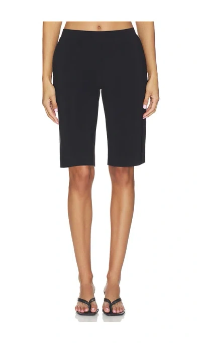 Norma Kamali Flat Front Bermuda Short In Black