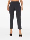 Norma Kamali Flat-front Cropped Trousers In Gray
