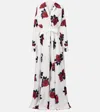 Norma Kamali Oversized Boyfriend Floral-print Shell Gown