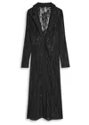 Norma Kamali Floral Guipure Lace Coat In Black