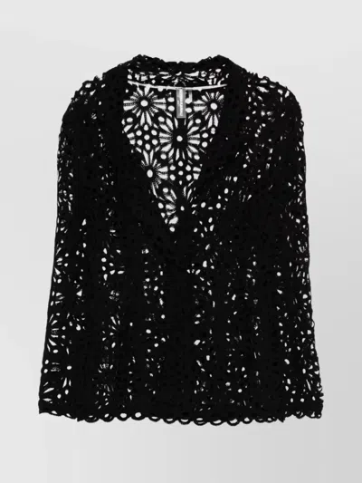 NORMA KAMALI FLORAL LACE LONG SLEEVE JACKET