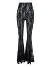 Norma Kamali Floral-lace Trousers In Black