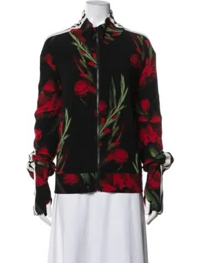 Pre-owned Norma Kamali Floral Print Jacket In Black
