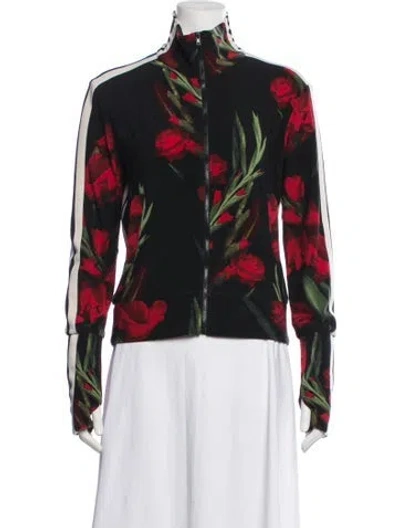 Pre-owned Norma Kamali Floral Print Jacket In Black