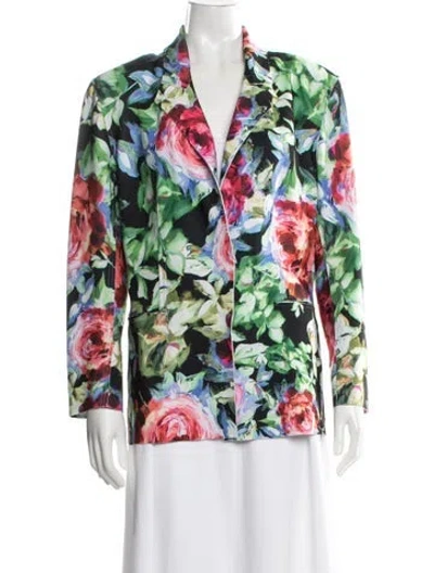 Pre-owned Norma Kamali Floral Print Jacket In Multi