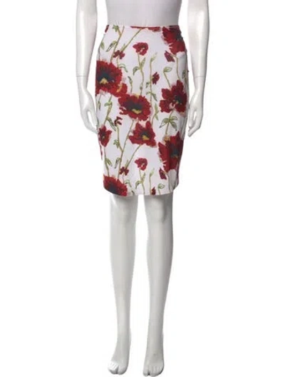 Pre-owned Norma Kamali Floral Print Knee-length Skirt W/ Tags In Multi