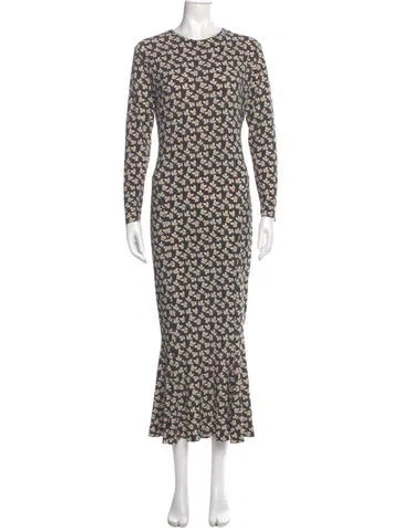 Pre-owned Norma Kamali Floral Print Long Dress