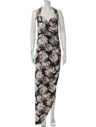 Pre-owned Norma Kamali Floral Print Long Dress W/ Tags In Multi