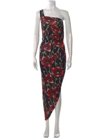 Pre-owned Norma Kamali Floral Print Midi Length Dress In Multi