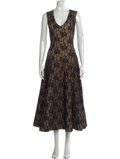 Pre-owned Norma Kamali Floral Print Midi Length Dress In Multi