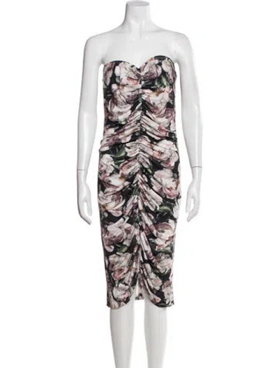Pre-owned Norma Kamali Floral Print Midi Length Dress In Neutral