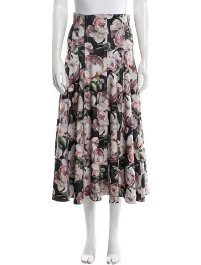 Pre-owned Norma Kamali Floral Print Midi Length Skirt In Multi