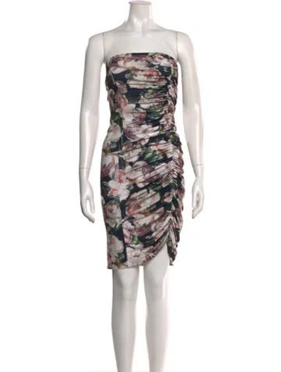 Pre-owned Norma Kamali Floral Print Mini Dress In Pink