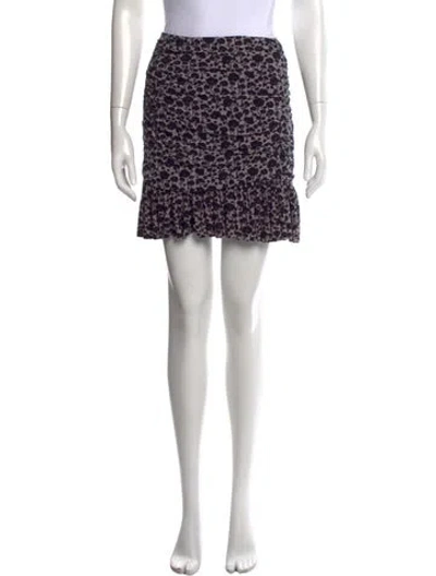 Pre-owned Norma Kamali Floral Print Mini Skirt In Black