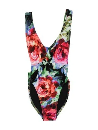 Pre-owned Norma Kamali Floral Print One-piece In Multi