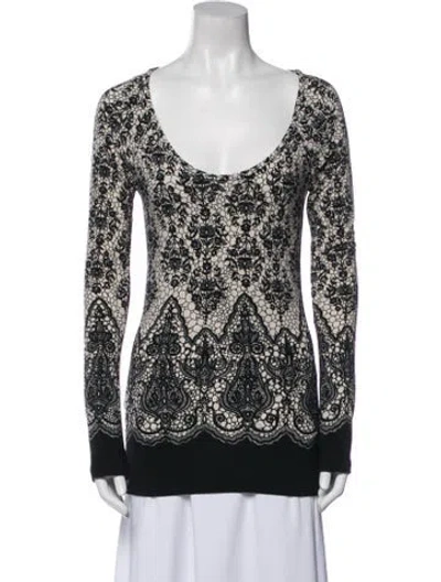 Pre-owned Norma Kamali Floral Print Scoop Neck Tunic In Neutral