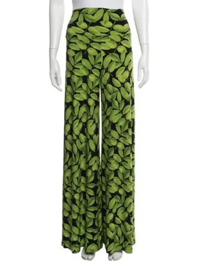 Pre-owned Norma Kamali Floral Print Wide Leg Pants W/ Tags In Black