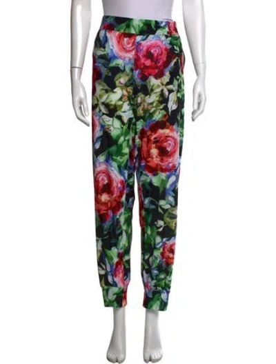 Pre-owned Norma Kamali Floral Print Wide Leg Pants W/ Tags In Neutral