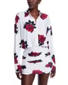 Norma Kamali Oversized Boyfriend Shirt Shirred Bottom Mini Dress