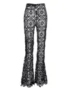 Norma Kamali Flower-crochet Trousers In Black