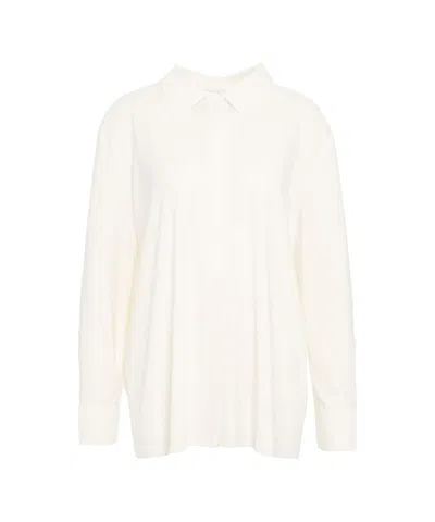 Norma Kamali Fluid-fit Oversized Blouse With Classic Shirt Collar In White