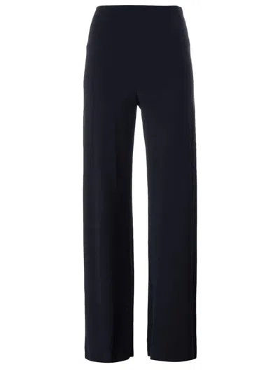 Norma Kamali Fluid Trousers With Wide Elastic Waistband And Raw-cut Hems In Multi
