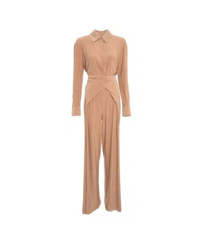 Norma Kamali Four Sleeve' Jumpsuit In Brown