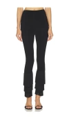 Norma Kamali Fringe Hem Cropped Legging In Black