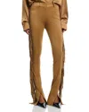 Norma Kamali Fringe Spat High Rise Slim Jeans In Camel In Brown