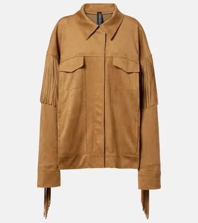 Norma Kamali Fringed Jacket In Brown