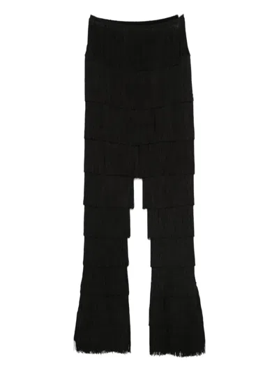 Norma Kamali Fringed Leggings In Black