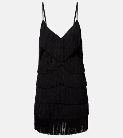 Norma Kamali Fringed Minidress In Black